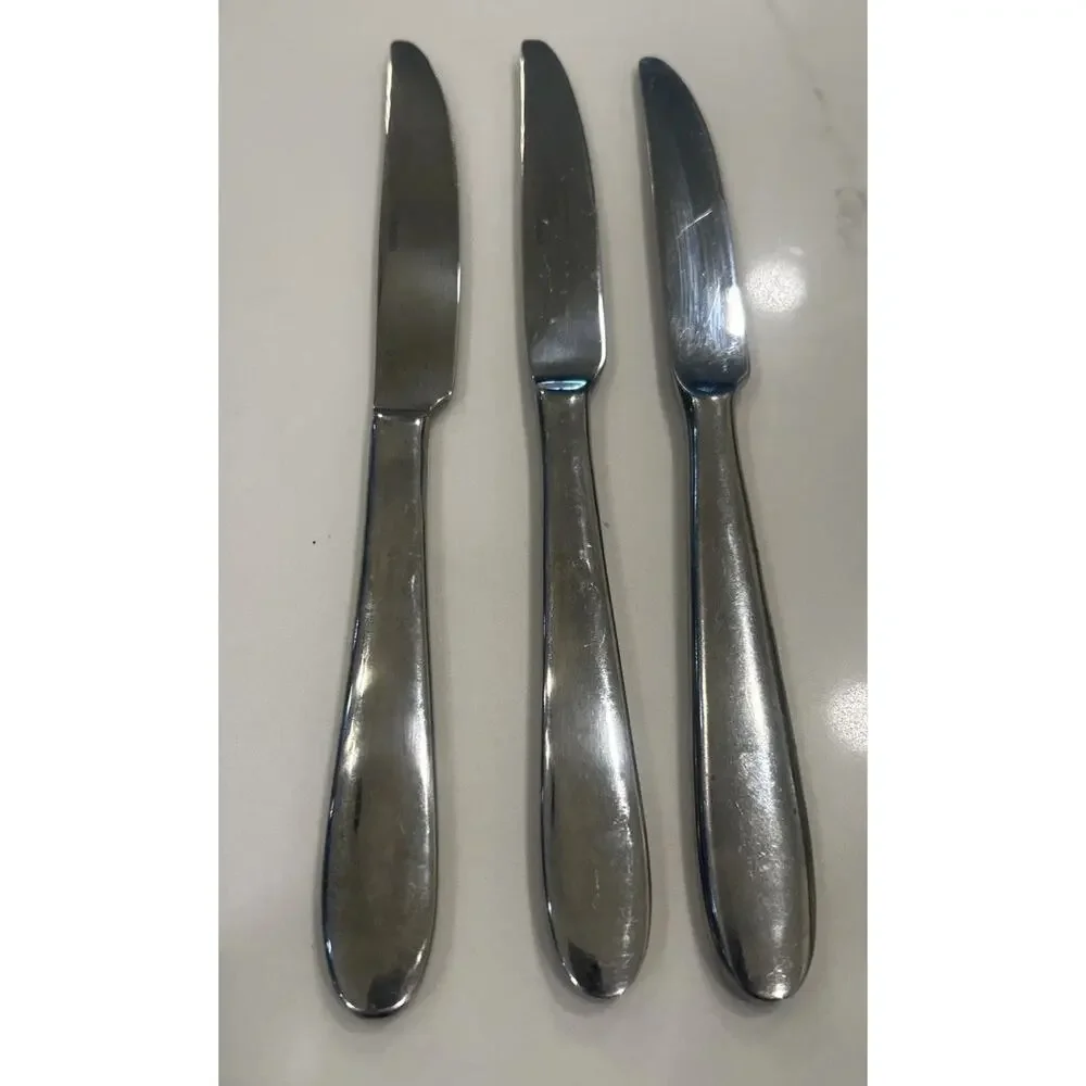 Oneida Stainless Mooncrest‎ Set Of 3 Dinner Knives 9.5” Flatware 18/10